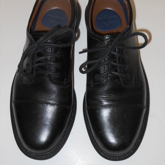 DOCERS BLACK LEATHER LACE UP OXFORD STYLE SHOES SIZE 7 MEDIUM main image 4